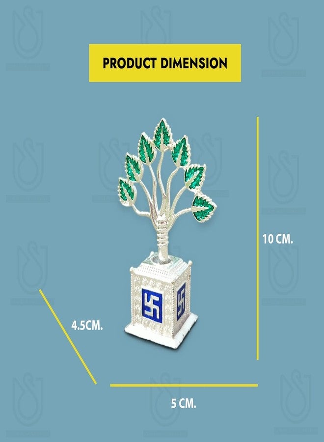 Comelyns Silver Plated Tulsi Plant for Pooja Decorative, Pooja Items, Pooja Thali Set, Religious Metal Tulsi Kyara, Wedding Return Gift, Pooja Articles, vastu Items,Tulsi Plant for Showpiece - Image 4